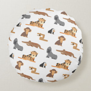 Mooie Wilde Dieren Patroon Rond Kussen