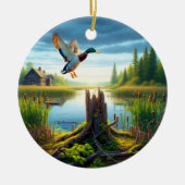 Mooie Wilde Eend Souvenir Keramisch Ornament (Voorkant)
