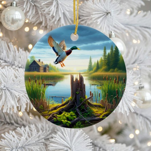 Mooie Wilde Eend Souvenir Keramisch Ornament