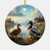 Mooie Wilde Eenden Aandenken Keramisch Ornament (Voorkant)