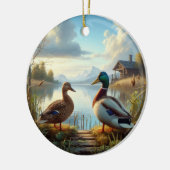 Mooie Wilde Eenden Aandenken Keramisch Ornament (Links)