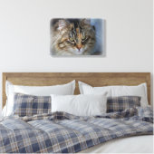 Mooie Wilde Kat Portret Canvasprint Canvas Afdruk (Insitu (Slaapkamer))
