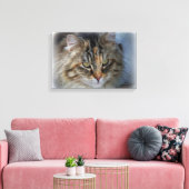 Mooie Wilde Kat Portret Canvasprint Canvas Afdruk (Insitu (Woonkamer))