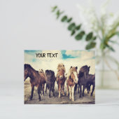 Mooie wilde paarden briefkaart (Staand voorkant)