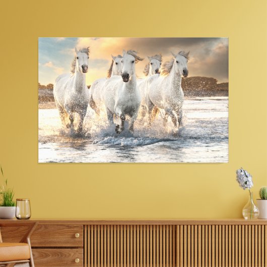 Mooie wilde paarden canvas afdruk (Insitu (Woonkamer))