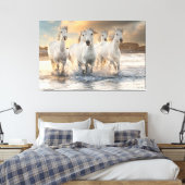 Mooie wilde paarden canvas afdruk (Insitu (Slaapkamer))