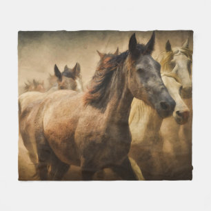 Mooie wilde paarden fleece deken