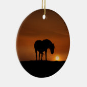 Mooie wilde paarden in de zon keramisch ornament (Rechts)