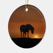 Mooie wilde paarden in de zon keramisch ornament (Links)