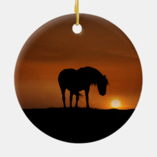 Mooie wilde paarden in de zon keramisch ornament