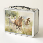 Mooie wilde paarden lunchbox (Achterkant)