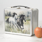 Mooie wilde paarden lunchbox (In situ)