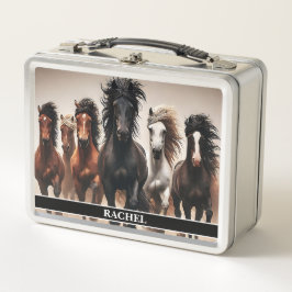 Mooie wilde paarden lunchbox