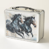 Mooie wilde paarden lunchbox (Achterkant)