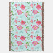 Mooie Wilde Rozen en Roos Hips Waterverf Patroon Deken (Voorkant Verticaal)