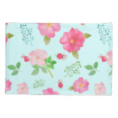 Mooie Wilde Rozen en Roos Hips Waterverf Patroon Kussensloop (Achterkant-Links)