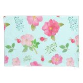 Mooie Wilde Rozen en Roos Hips Waterverf Patroon Kussensloop (Voorkant-Links)