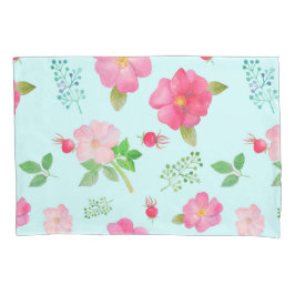 Mooie Wilde Rozen en Roos Hips Waterverf Patroon Kussensloop