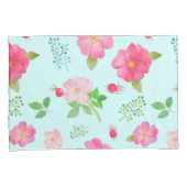 Mooie Wilde Rozen en Roos Hips Waterverf Patroon Kussensloop (Voorkant-Rechts)