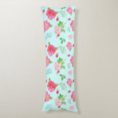 Mooie Wilde Rozen en Roos Hips Waterverf Patroon Lichaamskussen (Voorkant Verticaal)