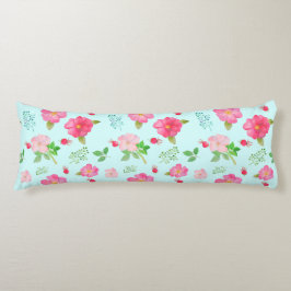 Mooie Wilde Rozen en Roos Hips Waterverf Patroon Lichaamskussen