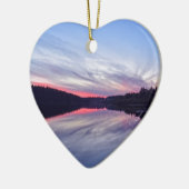 Mooie Wilderness Sunset over Lake Foto Keramisch Ornament (Links)