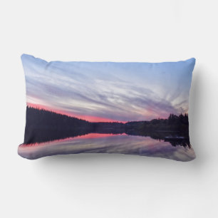 Mooie Wilderness Sunset over Lake Foto Kussen