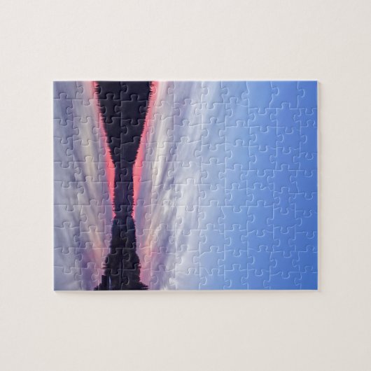 Mooie Wilderness Sunset over Lake Foto Legpuzzel (Horizontaal)