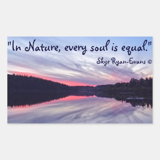 Mooie Wilderness Sunset over Lake Foto Rechthoekige Sticker (Voorkant)