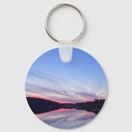 Mooie Wilderness Sunset over Lake Foto Sleutelhanger (Voorkant)
