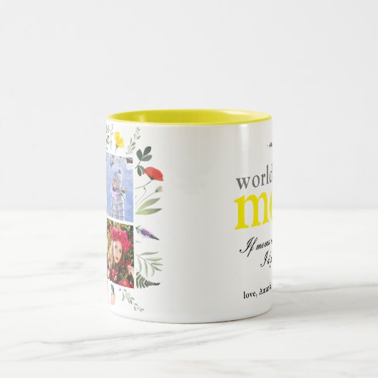 Mooie Wildflower 4 Aangepaste Foto Moederdag Mok (Center)