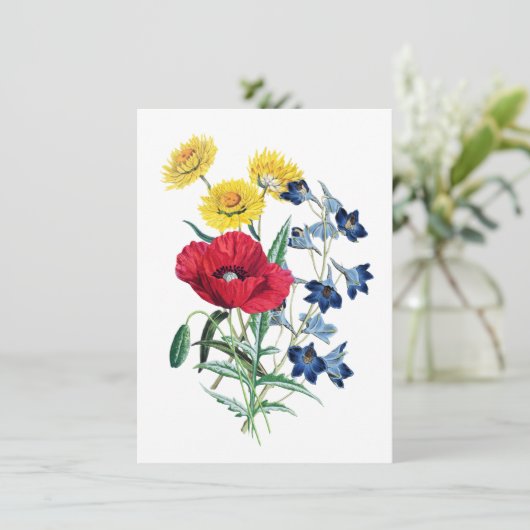 Mooie Wildflower Bouquet-Kaart (Staand voorkant)