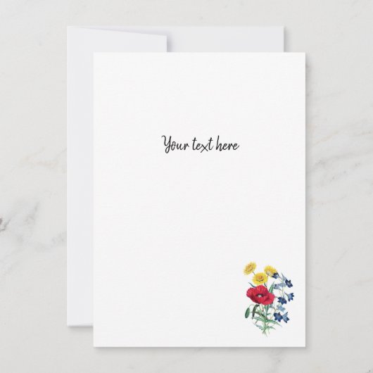 Mooie Wildflower Bouquet-Kaart (Achterkant)