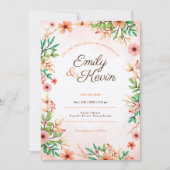 Mooie Wildflower Garden Beige Foto bruiloft Kaart (Voorkant)