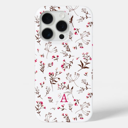 Mooie Wildflower Initiaal stijlvol Case-Mate iPhone Case (Achterkant)