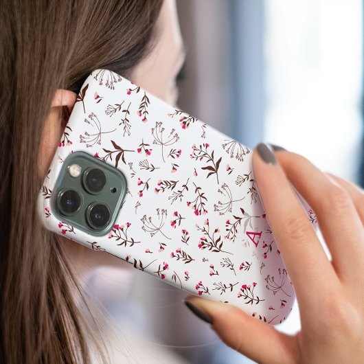 Mooie Wildflower Initiaal stijlvol Case-Mate iPhone Case