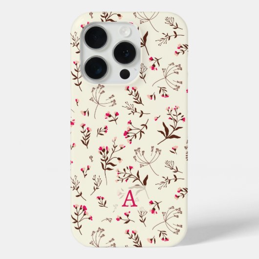 Mooie Wildflower Initiaal stijlvol Case-Mate iPhone Case (Achterkant)