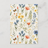 Mooie Wildflower Natuur Bloemen bruiloft Details Informatiekaartje (Achterkant)