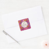 Mooie Wildflower Roze Baby shower Favors Vierkante Sticker (Envelop)