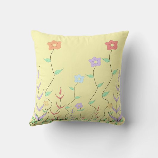 Mooie Wildflower Sierkussen (Achterkant)