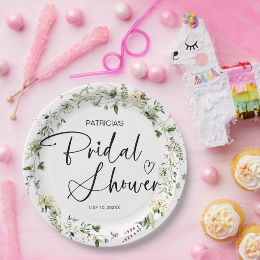 Mooie Wildflower Vrijgezellenfeest Papieren Bordje (Feest)