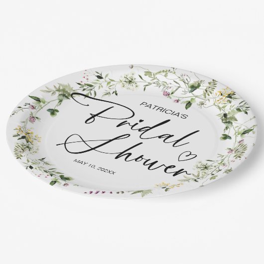 Mooie Wildflower Vrijgezellenfeest Papieren Bordje (Gekanteld)