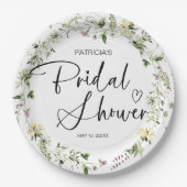 Mooie Wildflower Vrijgezellenfeest Papieren Bordje (Voorkant)