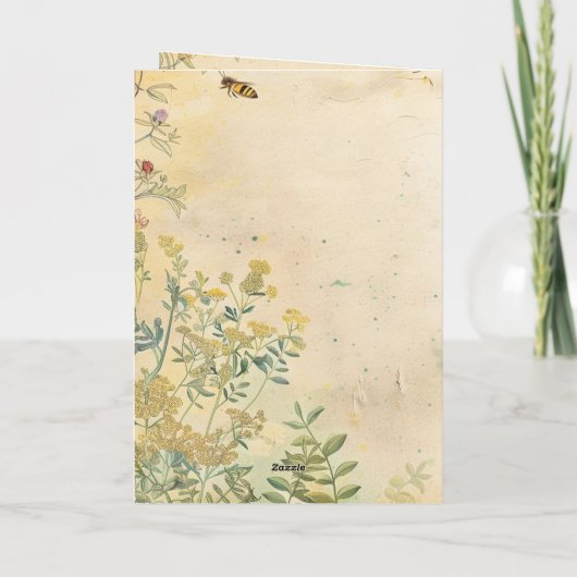 Mooie Wildflowers Bee-day Verjaardag Kaart (Achterkant)
