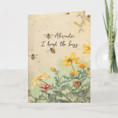 Mooie Wildflowers Bee-day Verjaardag Kaart (Voorkant)