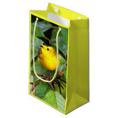 Mooie Wilson's Warbler in de Cherry Tree Klein Cadeauzakje (Voorkant Gekanteld)