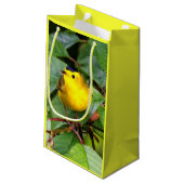 Mooie Wilson's Warbler in de Cherry Tree Klein Cadeauzakje (Achterkant Gekanteld)