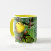 Mooie Wilson's Warbler in de Cherry Tree Mok (Voorkant links)