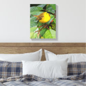 Mooie Wilsons Zanger in de Kersenboom Canvas Afdruk (Insitu (Slaapkamer))