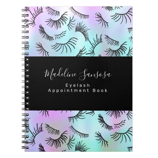 Mooie Wimpertechnicus Pastel Wimpers Doodles Notitieboek (Voorkant)
